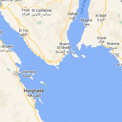 Map showing location of Sharm el-Sheikh (27.851830, 34.304990)