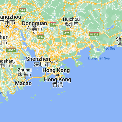 Map showing location of Shatoujiao (22.554630, 114.225890)