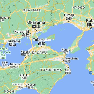 Map showing location of Shido (34.323330, 134.173330)
