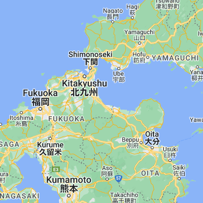 Map showing location of Shiida (33.653410, 131.057970)