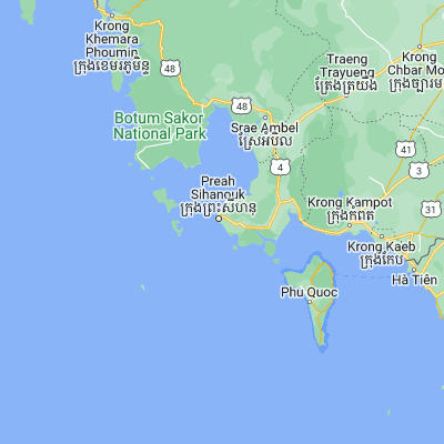 Map showing location of Sihanoukville (10.609320, 103.529580)