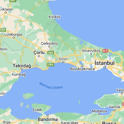 Map showing location of Silivri (41.080220, 28.226050)
