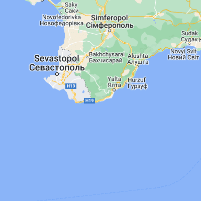 Map showing location of Simeiz (44.406460, 34.007040)