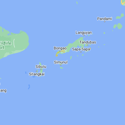 Map showing location of Simunul (4.898330, 119.849440)