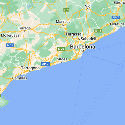 Map showing location of Sitges (41.235060, 1.811930)
