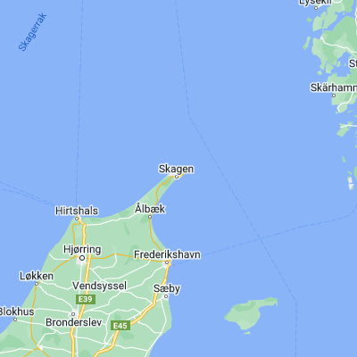 Map showing location of Skagen (57.720930, 10.583940)