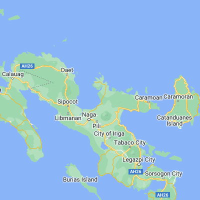 Map showing location of Sogod (13.833330, 123.316670)