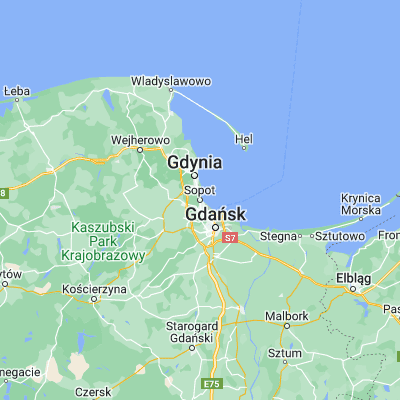 Map showing location of Sopot (54.441800, 18.560030)