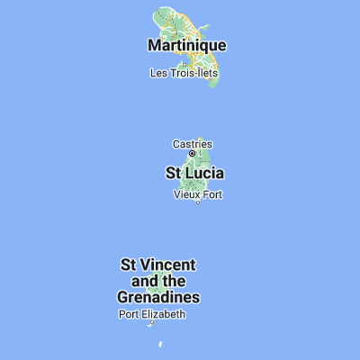 Map showing location of Soufrière (13.856160, -61.056600)