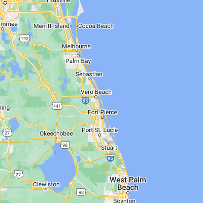 Map showing location of South Beach (27.591140, -80.344220)