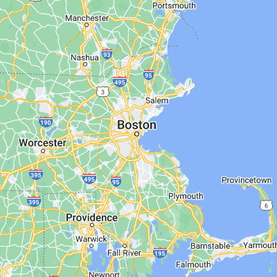 Map showing location of South Boston (42.333430, -71.049490)