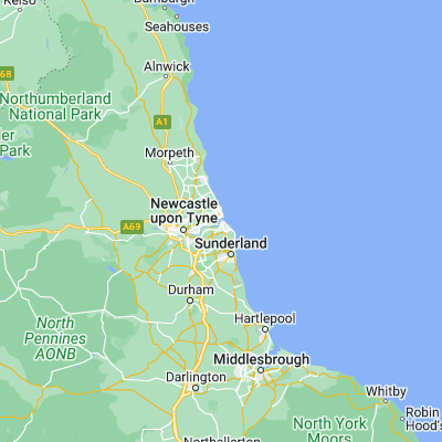 Map showing location of South Shields (54.998590, -1.432300)