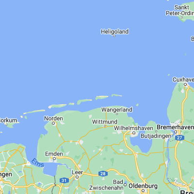 Map showing location of Spiekeroog (53.770120, 7.694810)