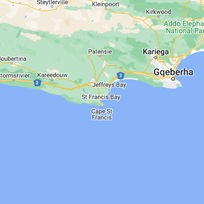 Map showing location of St Francis Bay (-34.162000, 24.830000)