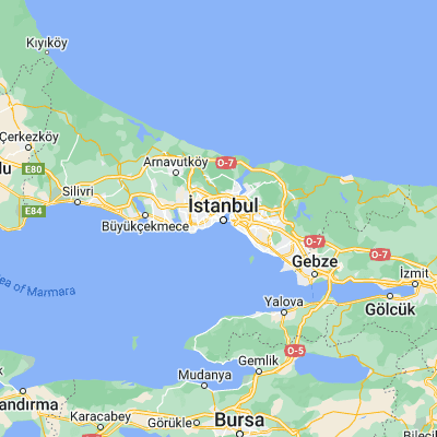 Map showing location of İstanbul (41.013840, 28.949660)