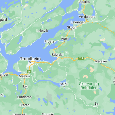 Map showing location of Stjørdal (63.468030, 10.917760)