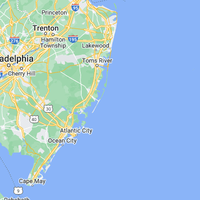 Map showing location of Surf City (39.662060, -74.165140)