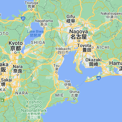 Map showing location of Suzuka (34.883330, 136.583330)