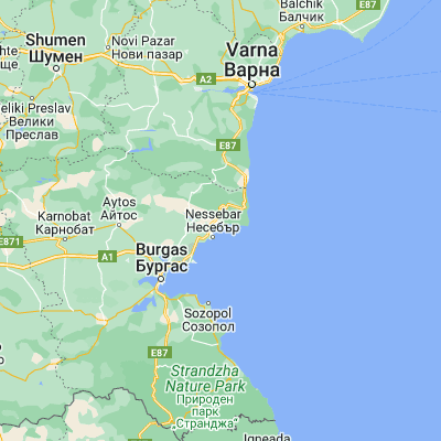 Map showing location of Sveti Vlas (42.713600, 27.758670)
