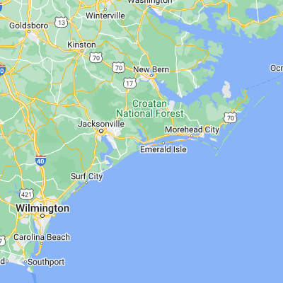 Map showing location of Swansboro (34.687660, -77.119120)