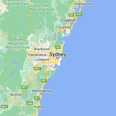 Map showing location of Sydney (-33.867850, 151.207320)