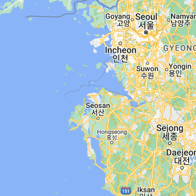 Map showing location of Taesal-li (36.971400, 126.454200)