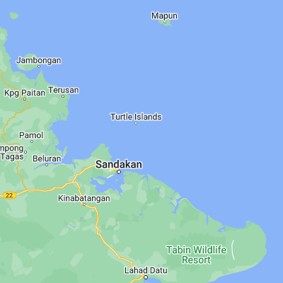 Map showing location of Taganak (6.083330, 118.300000)