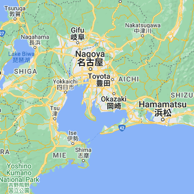 Map showing location of Takahama (34.916670, 136.983330)