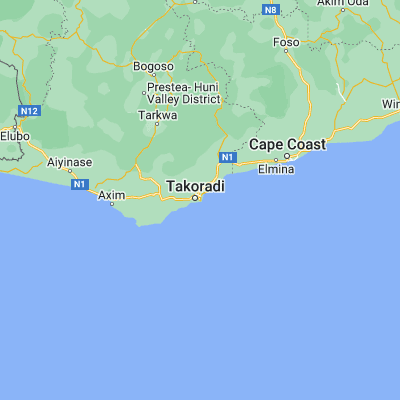 Map showing location of Takoradi (4.884470, -1.755360)