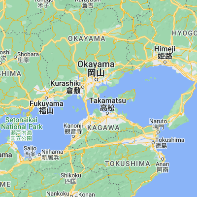 Map showing location of Tamano (34.483330, 133.950000)