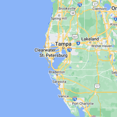 Map showing location of Tampa Bay (27.765890, -82.547490)