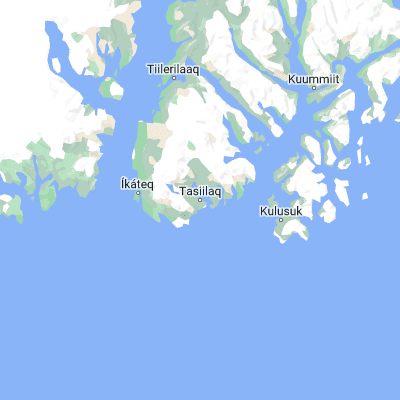 Map showing location of Tasiilaq (65.614510, -37.636760)