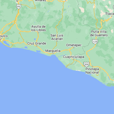 Map showing location of Tecoanapa (16.511850, -98.734010)