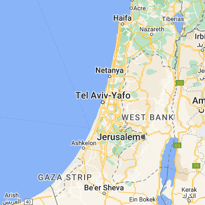 Map showing location of Tel Aviv (32.080880, 34.780570)