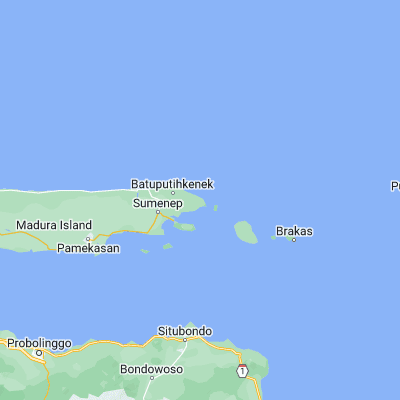 Map showing location of Tengah (-6.941500, 114.093800)