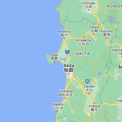 Map showing location of Tennō (39.900000, 139.966670)