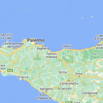 Map showing location of Termini Imerese (37.983650, 13.695550)