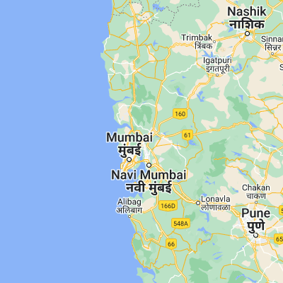 Map showing location of Thāne (19.200000, 72.966670)