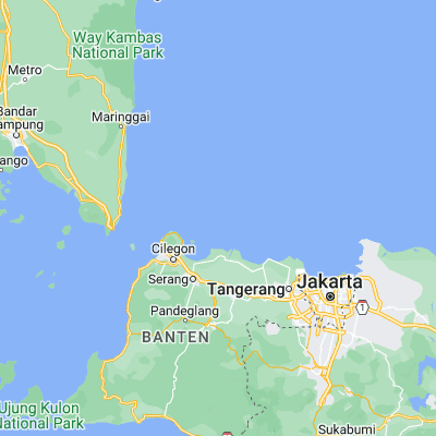 Map showing location of Timurjaya (-5.814090, 106.285090)