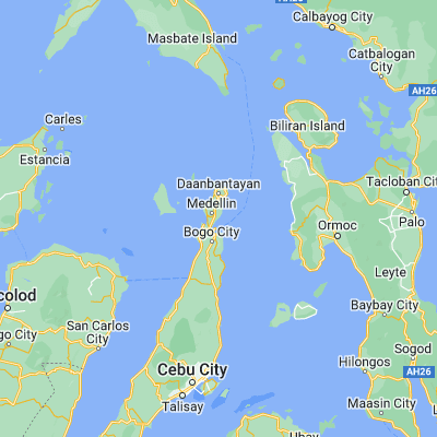 Map showing location of Tindog (11.124700, 124.011800)