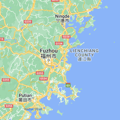 Map showing location of Tingjiang (26.073060, 119.507220)