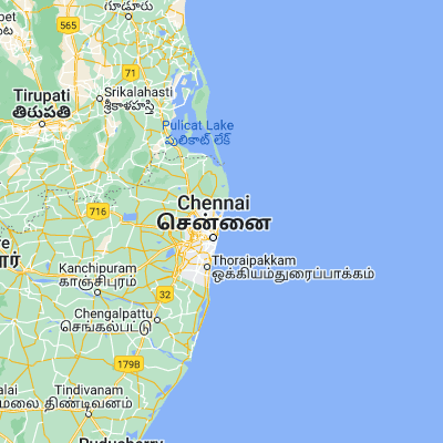 Map showing location of Tiruvottiyūr (13.157780, 80.304170)