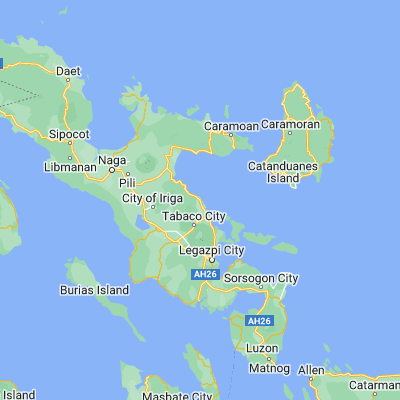 Map showing location of Tiwi (13.458500, 123.680500)
