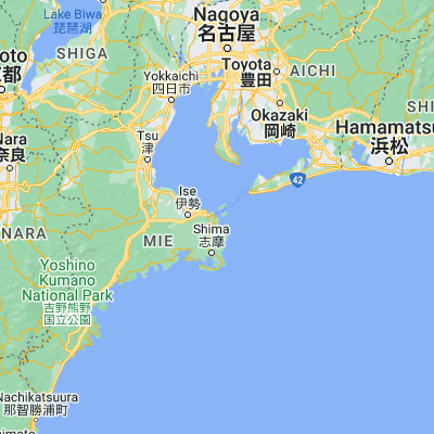 Map showing location of Toba (34.483330, 136.850000)