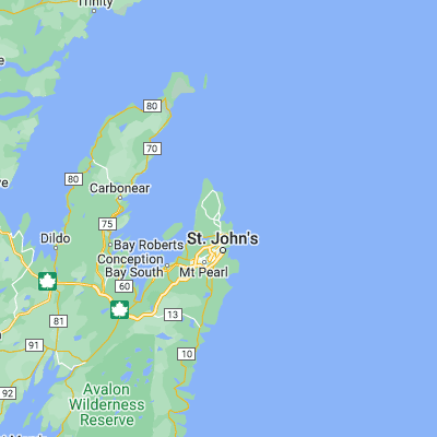 Map showing location of Torbay (47.666590, -52.731350)