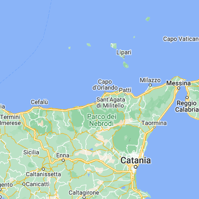 Map showing location of Torrenova (38.093760, 14.679970)