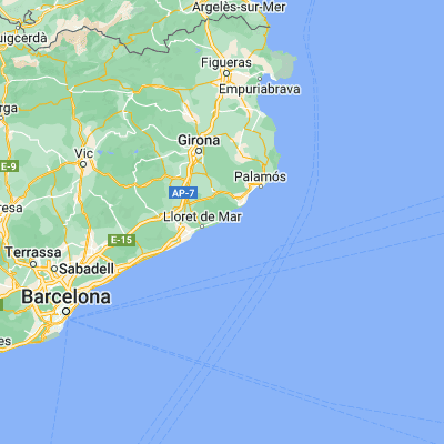 Map showing location of Tossa de Mar (41.716670, 2.933330)
