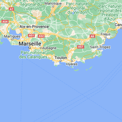 Map showing location of Toulon (43.116670, 5.933330)