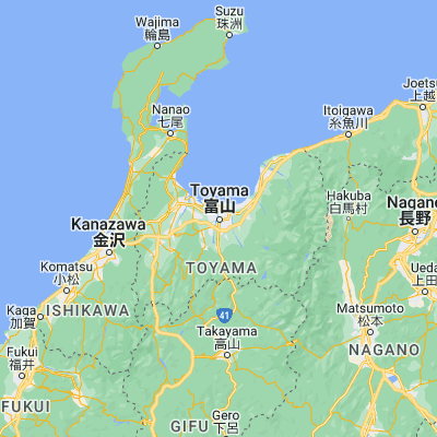 Map showing location of Toyama (36.695280, 137.211390)