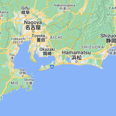 Map showing location of Toyohashi (34.766670, 137.383330)